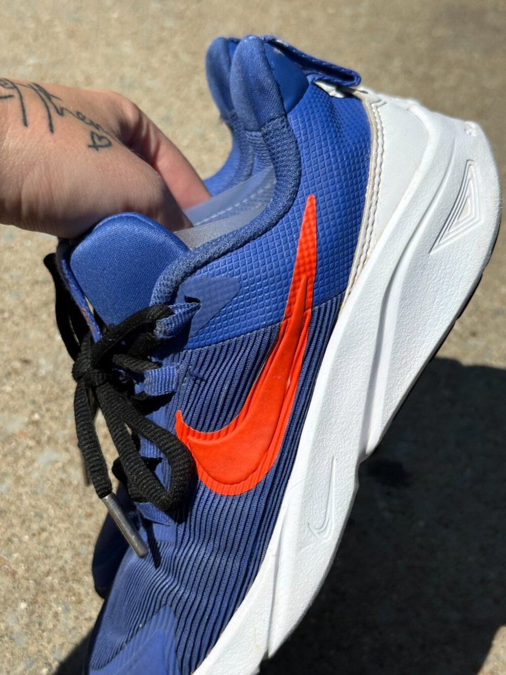 Nike Star Runner 4 Kids 2.5Y Blue Orange Running Shoes Sportcore Y2K Retro!4132